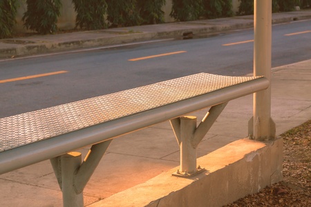 chair in bus stopの写真素材