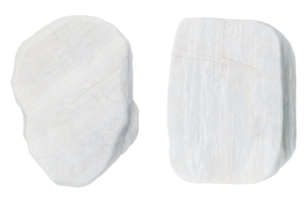 white stones isolated on white backgroundの写真素材