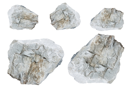white stones isolated on white backgroundの写真素材