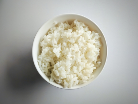 cooked rice Cup top viewの写真素材