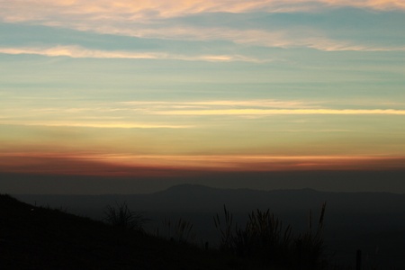 When the sunset weather of cool you can touchの写真素材