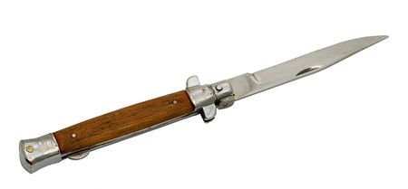 Penknife with the plastic handle on a white background.