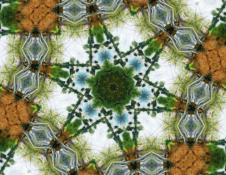 Abstract six-final star with patterns. Photo.の写真素材