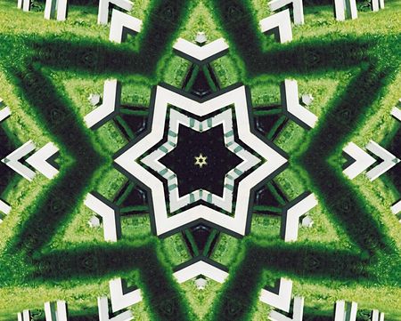 Abstract six-final star with patterns. Photo.