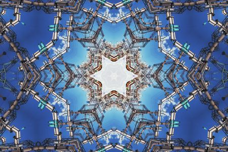 Abstract six-final star with patterns. Illustration.の写真素材