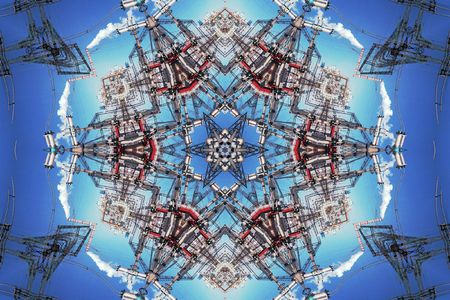 Abstract six-final star with patterns. Illustration.の写真素材