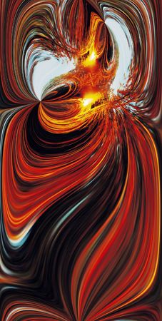 The abstract image of a fire in  night wood. Illustration.の写真素材