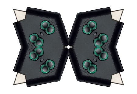 The abstract figure generated from fragments of the computer device. Illustration.