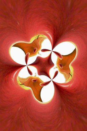 Abstract multicolor figure with patterns. Illustration.の写真素材