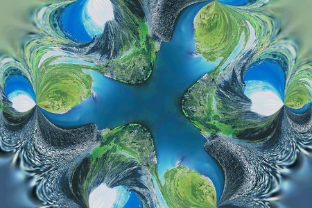 Abstract multicolor figure with patterns. Illustration.の写真素材