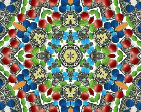 Abstract multifinal star with patterns. Illustration.の写真素材