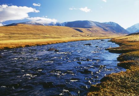 The mountain river with clean water. Photo.の写真素材