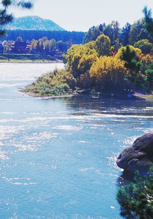 The river in mountain valley. Photo.の写真素材