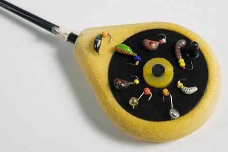 Russian winter fishing rod. Photography.の写真素材