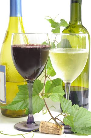 red and white wineの写真素材