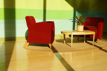 Sunlit living roomの写真素材