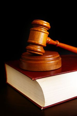 court gavel on top of  a law bookの写真素材