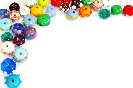 unique glass beads border, with white-space for textの写真素材