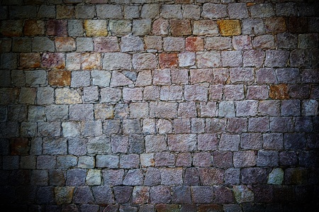 Assorted square stone wallの写真素材