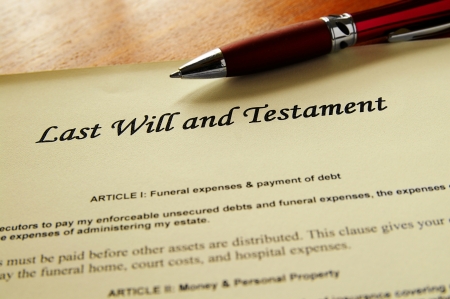 closeup of a Last Will and Testament documentの写真素材