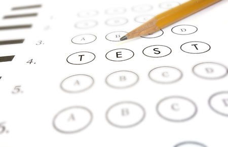 Closeup of test form with TEST spelled out                               の写真素材