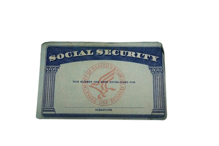 Blank US social security card isolated on white                               の写真素材