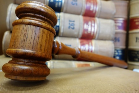 Legal gavel and law books                               の写真素材