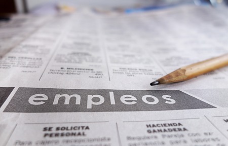 Employment section of a Spanish language newspaperの写真素材