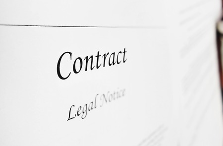 Closeup of a legal contract documentの写真素材