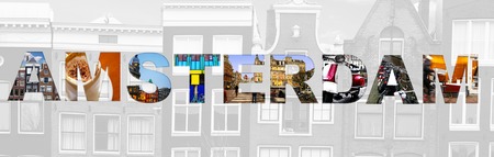Amsterdam collage of various images from around the cityの写真素材