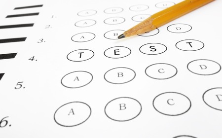 Multiple choice Test text, with pencilの写真素材