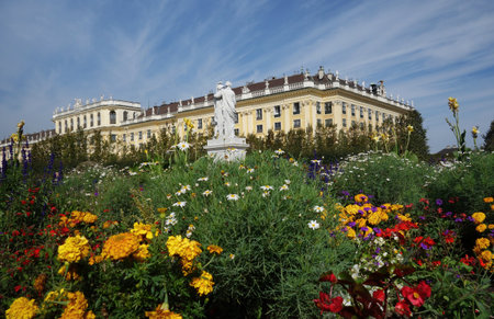 Vienna, Austria - 9-23-2016: The Schonbrunn Palace and gardens in Vienna Austria, one of the palaces in Vienna from the Habsburg eraのeditorial素材