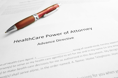 Healthcare Power of Attorney document with penの写真素材