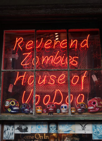 NEW ORLEANS,LA/USA -03-19-2014: Reverend Zombies voodoo shop in the French Quarter of New Orleans, Louisianaのeditorial素材