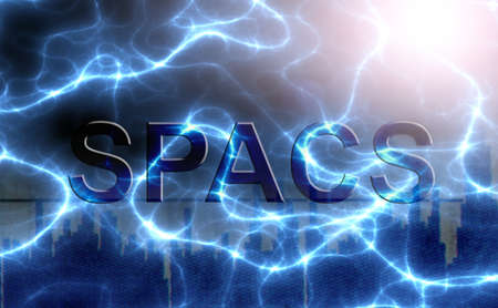 SPAC - Special Purpose Acquisition Company -- text on stock market and abstract backgroundの写真素材