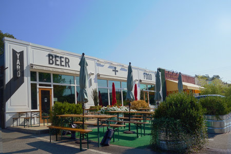 RALEIGH,NC USA - 9-6-2021: Standard, a popular craft brewery and restaurant in the Person Street Plaza near downtown Raleighのeditorial素材