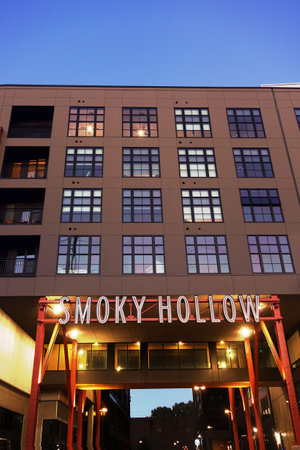 RALEIGH,NC USA - 9-24-2021: Smoky Hollow, a mixed use development of retail, apartments and office space in downtown Raleigh NCのeditorial素材