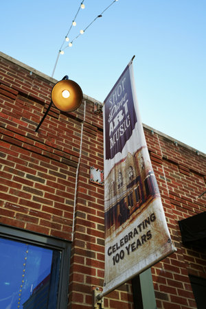 Raleigh, NC - USA - 10-11-2022: Sign in historic City Market in downtown Raleigh celebrating 100 yearsのeditorial素材