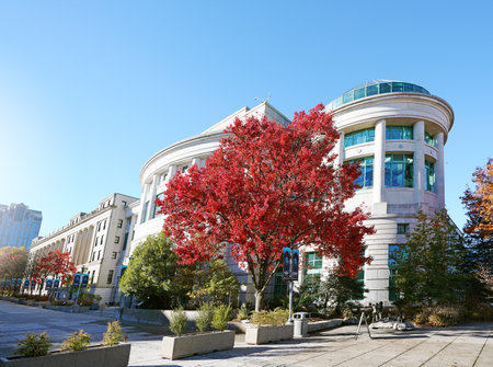 Raleigh, NC - USA - 11-28-2022: Downtown Raleigh with the Museum of Natural Sciences on the rightのeditorial素材