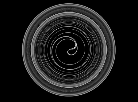 Abstract fractal black and white shape, computer-generated image for logo, design concepts, web,...