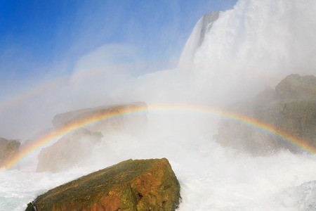 Rainbows at Niagara Falls, American Falls, New York State, USAの写真素材