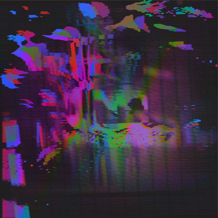 Stock vector illustration. Glitch style computer screen error templates. Digital pixel noise abstract design. Futuristic design background. Television signal fail. Data decay. Technical problemのイラスト素材