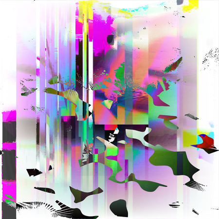Stock vector illustration. Glitch style computer screen error templates. Digital pixel noise abstract design. Futuristic design background. Television signal fail. Data decay. Technical problemのイラスト素材