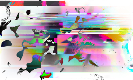 Stock vector illustration. Glitch style computer screen error templates. Digital pixel noise abstract design. Futuristic design background. Television signal fail. Data decay. Technical problemのイラスト素材
