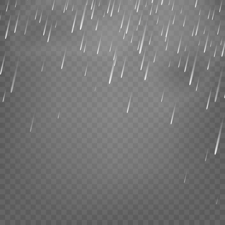 Stock vector illustration rain isolated on transparent background. Shower weather. Monsoon.のイラスト素材