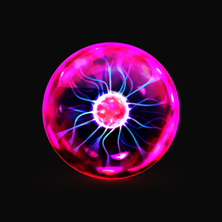 Stock vector illustration realistic plasma globe, electric sphere, Magic Ball.のイラスト素材