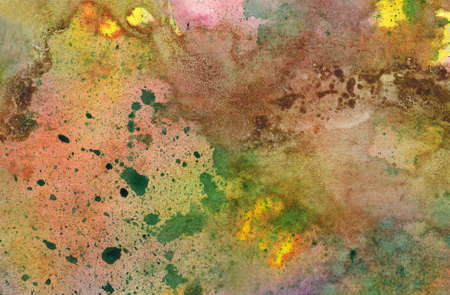 Painterly abstract background. Watercolour stains and splashes. The illustration is hand-drawn.の写真素材