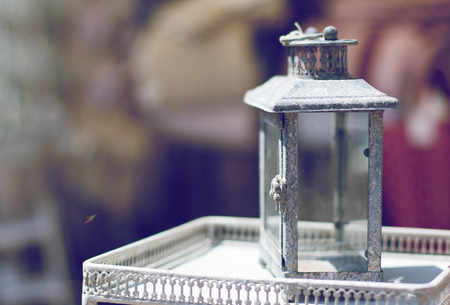 Vintage lamp in french marketの写真素材