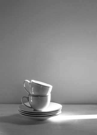 Vintage photo of two cups for coffeeの写真素材
