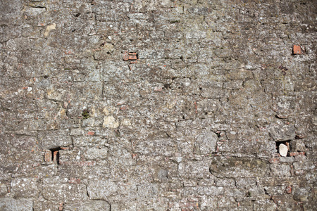 Antique street wall from bricks in Arezzo, Italyの写真素材